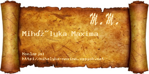 Mihályka Maxima névjegykártya